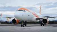 Prihod letala letalske druzbe EasyJet na novo vzpostavljeni liniji Ljubljana-Edinburg.