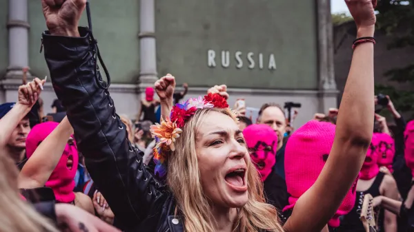 Protest Pussy Riot na Bene&scaron;kem bienalu