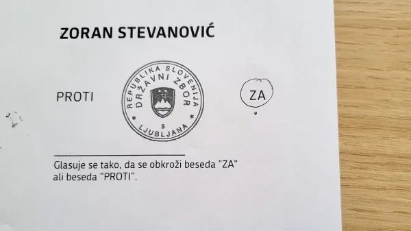Označena glasovnica s tajnega glasovanja o imenovanju Zorana Stevanovića za predsednika DZ