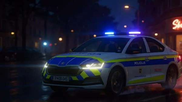 intervencija, modre luči, akcija policija