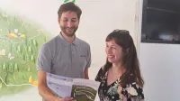 Jani Peljhan v družbi žene Elene ob včeraj&scaron;nji predstavitvi projekta