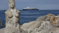 Pogled, ki pritegne &scaron;tevilne sprehajalce: pred piransko morsko deklico je minuli vikend sidrala luksuzna križarka Sea Dream I. 
